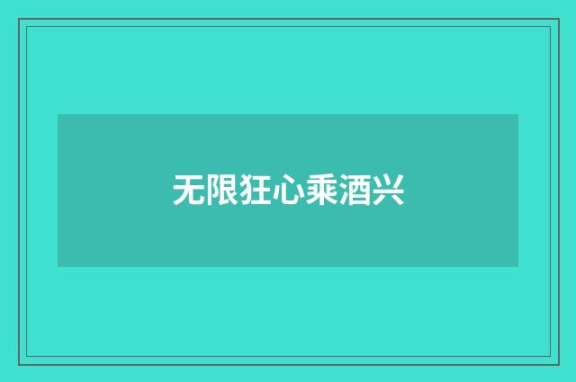 无限狂心乘酒兴