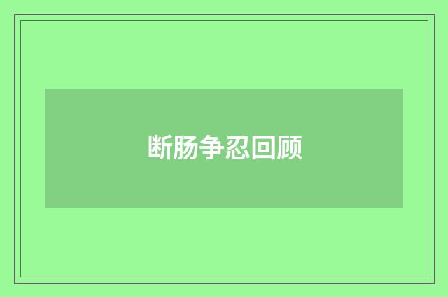 断肠争忍回顾
