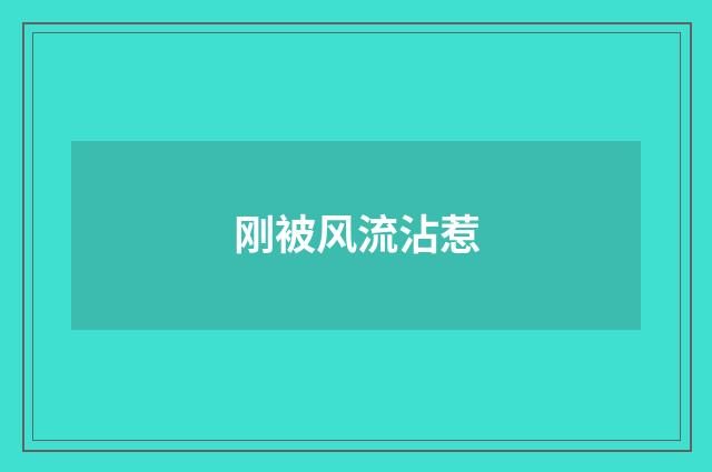 刚被风流沾惹