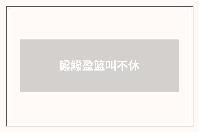 鱍鱍盈篮叫不休