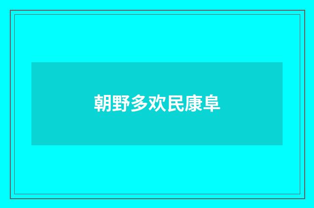 朝野多欢民康阜