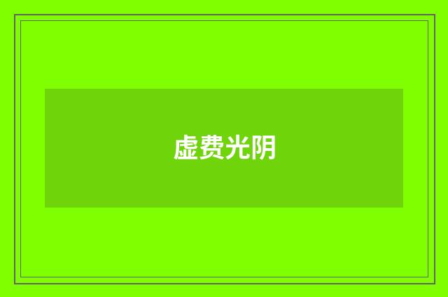虚费光阴
