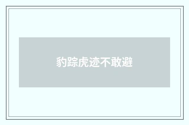 豹踪虎迹不敢避