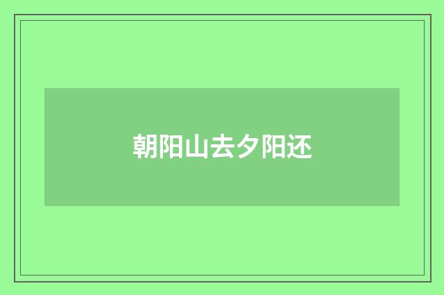 朝阳山去夕阳还