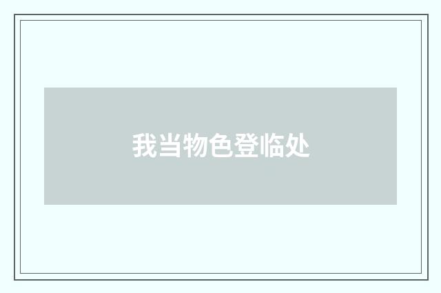 我当物色登临处