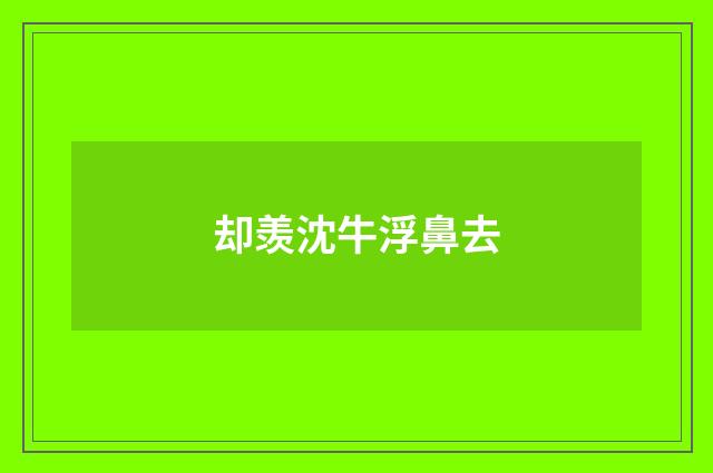 却羡沈牛浮鼻去