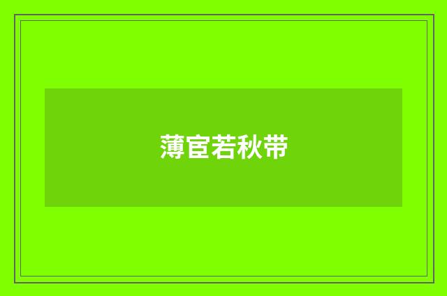 薄宦若秋带