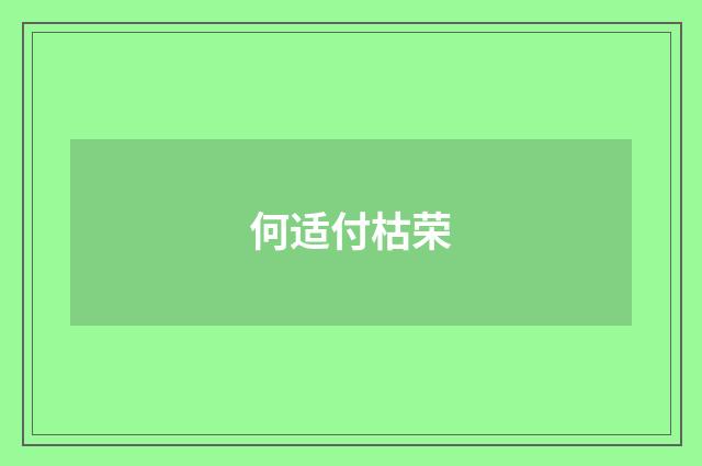 何适付枯荣