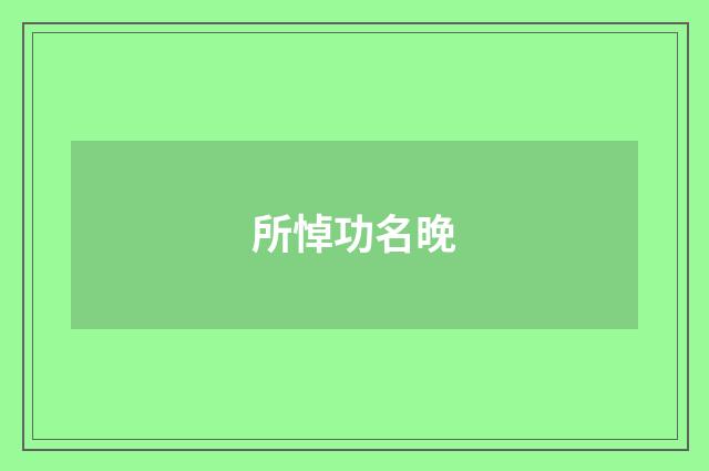 所悼功名晚