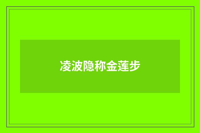 凌波隐称金莲步