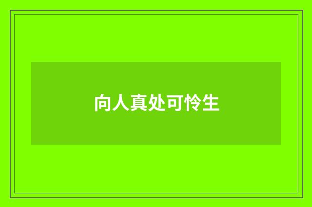 向人真处可怜生