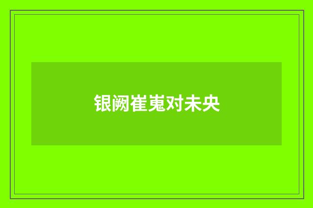 银阙崔嵬对未央