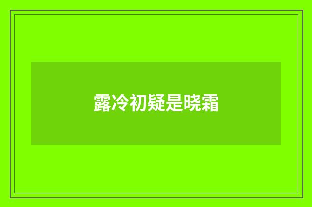 露冷初疑是晓霜