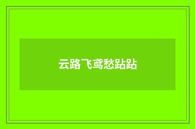 云路飞鸢愁跕跕