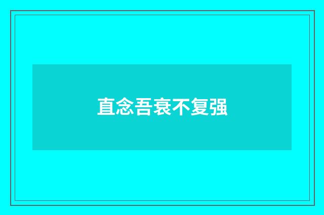 直念吾衰不复强