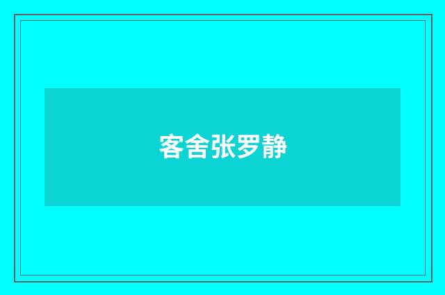 客舍张罗静