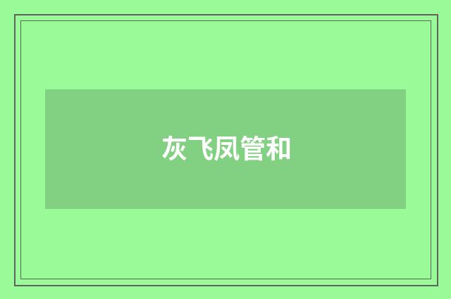 灰飞凤管和