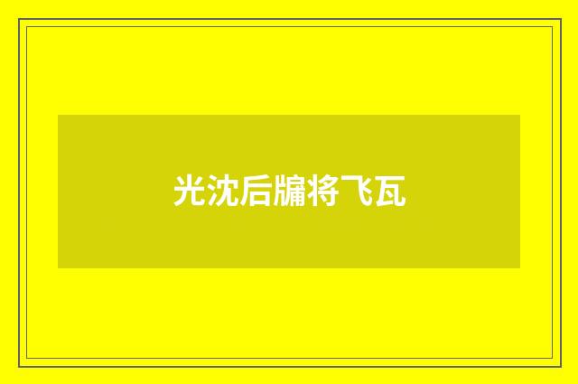 光沈后牖将飞瓦