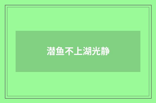 潜鱼不上湖光静