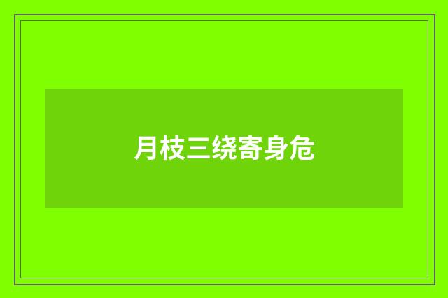 月枝三绕寄身危