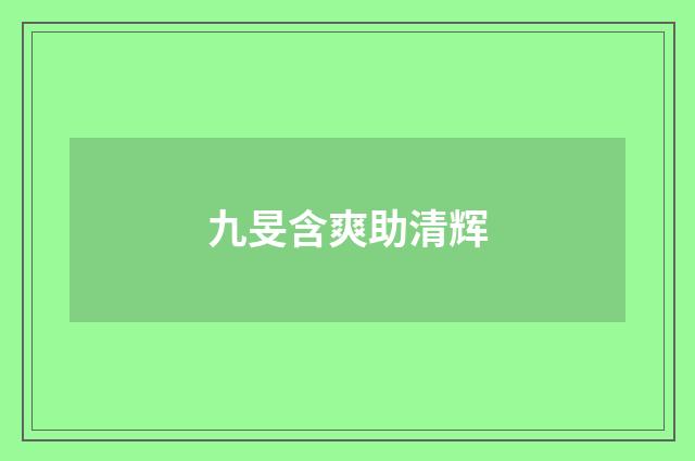 九旻含爽助清辉