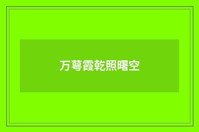 万萼霞乾照曙空
