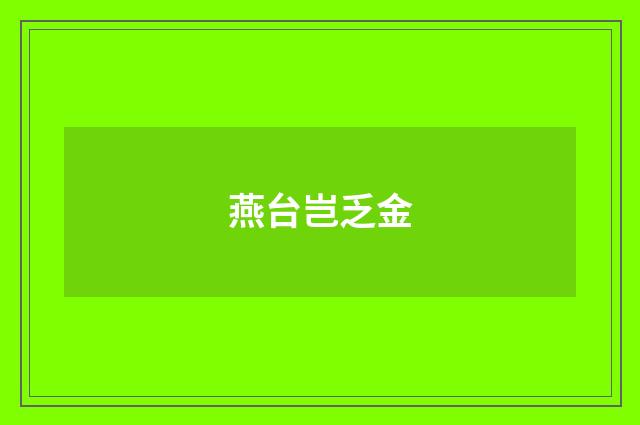 燕台岂乏金