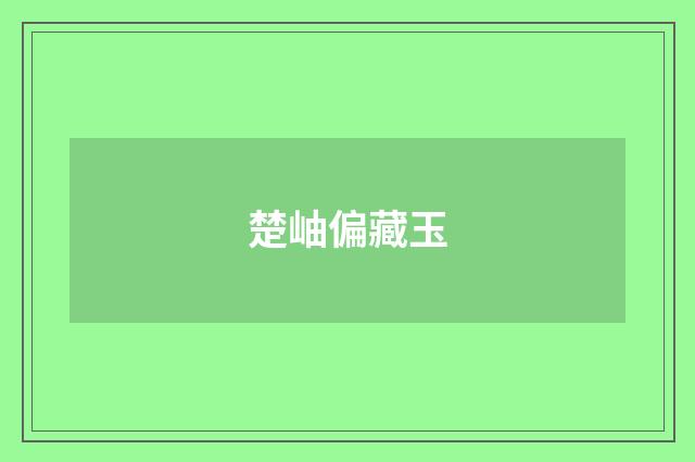 楚岫偏藏玉