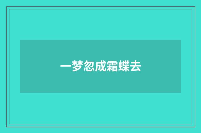 一梦忽成霜蝶去