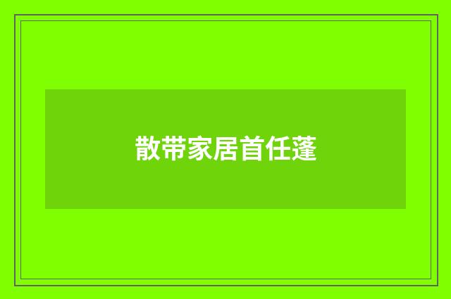 散带家居首任蓬