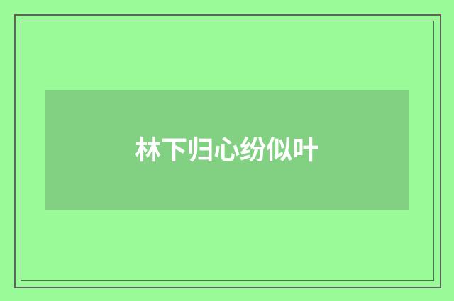 林下归心纷似叶