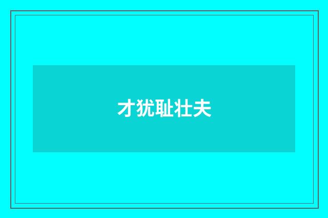 才犹耻壮夫