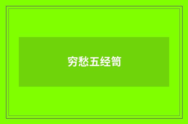 穷愁五经笥