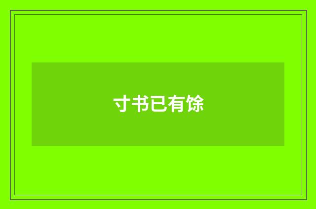 寸书已有馀