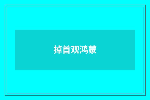 掉首观鸿蒙