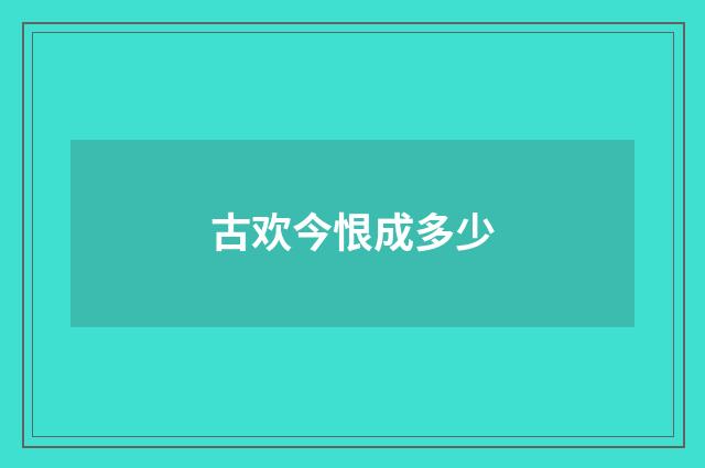 古欢今恨成多少