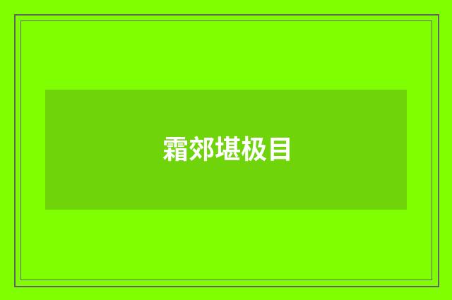 霜郊堪极目