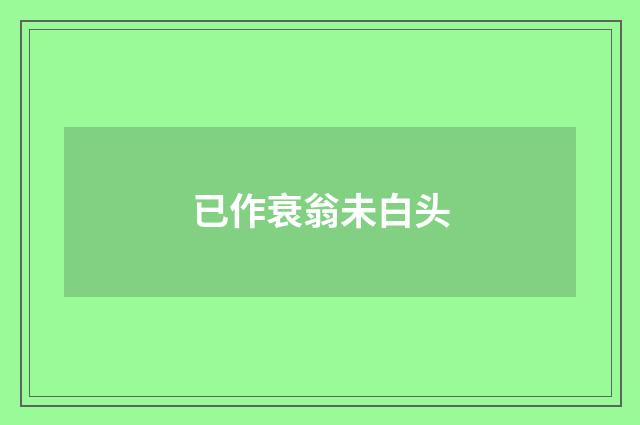 已作衰翁未白头