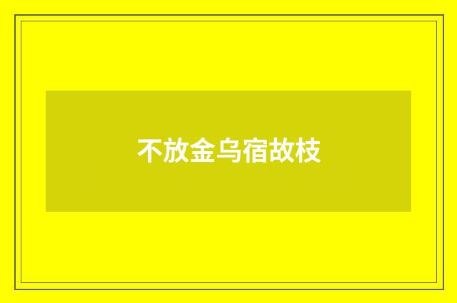 不放金乌宿故枝