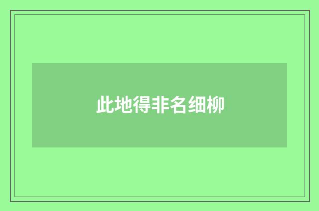 此地得非名细柳