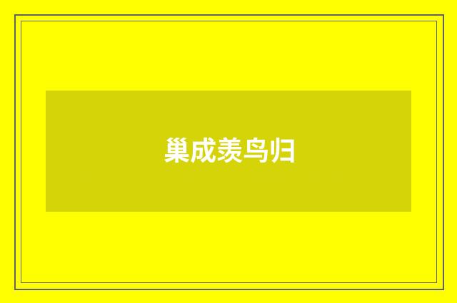 巢成羡鸟归