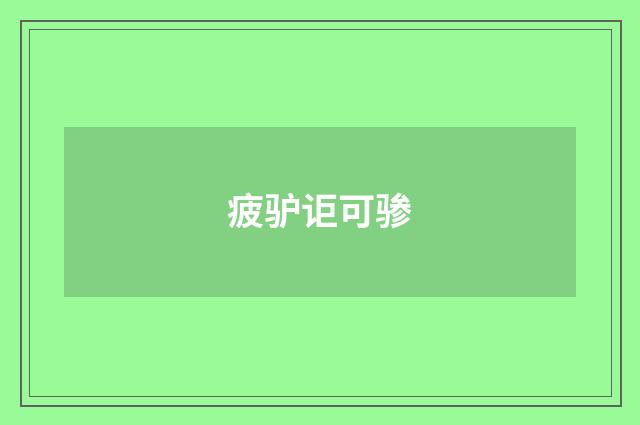 疲驴讵可骖