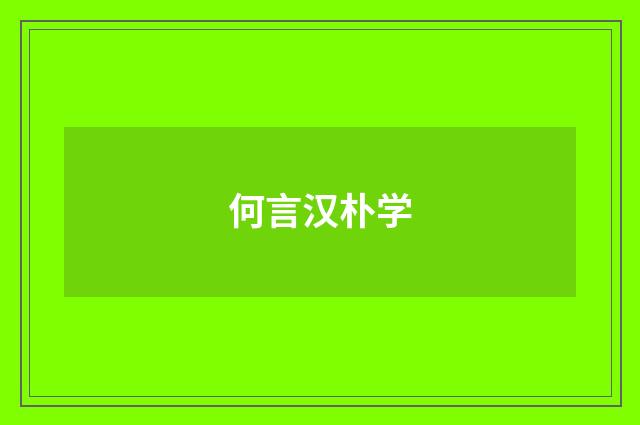 何言汉朴学