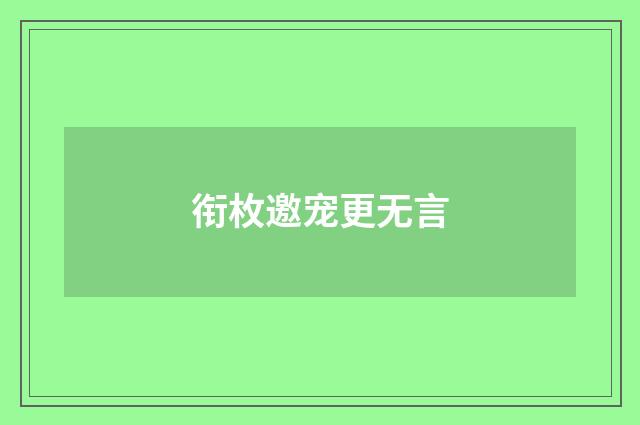 衔枚邀宠更无言
