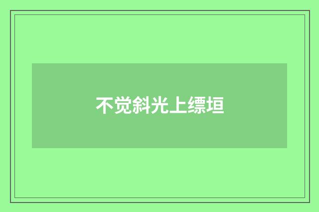不觉斜光上缥垣