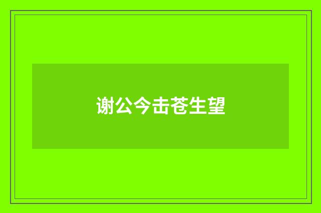 谢公今击苍生望