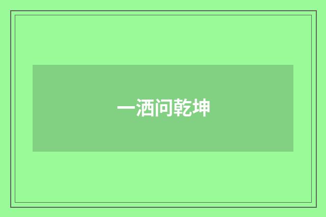一洒问乾坤