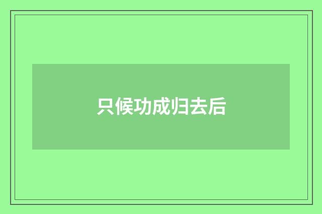 只候功成归去后