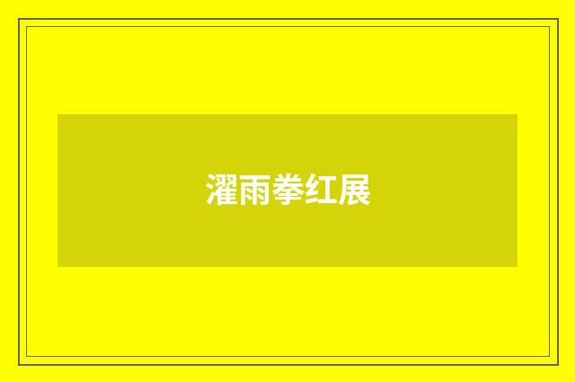 濯雨拳红展