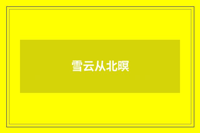 雪云从北暝